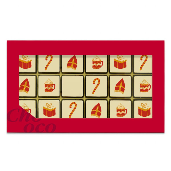 ChocoGiftbox 18  Sinterklaas Seizoen + logo (198 gram)