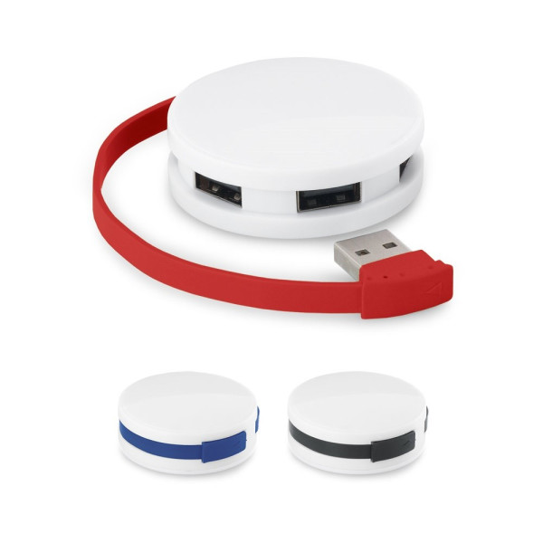GARDNER. HUB met kabel en 4 USB-A poorten in ABS