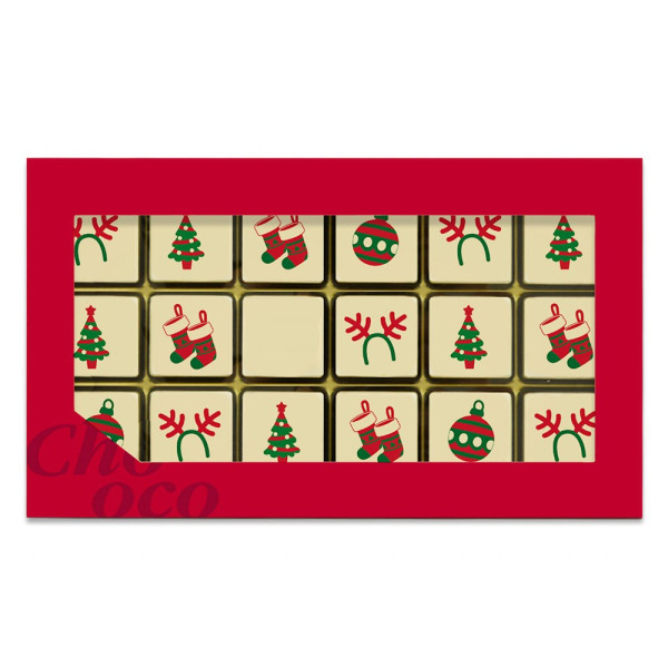 ChocoGiftbox 18 Kerst Seizoen + logo (198 gram)